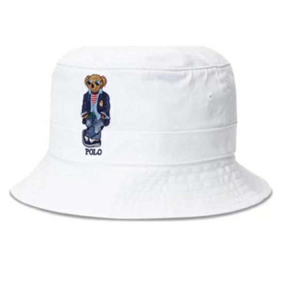 Polo Ralph Lauren Loft Embroidered Cotton-Twill Bucket Hat, S/M, White. - Picture 8 of 9
